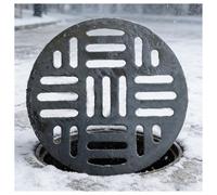 Heavy Duty Cast Iron Round Manhole Covers & Drain GratesOpenwork Design 7.9" to 13.8" Replacement Grates for Concrete Yards Driveways and Gas Applicats