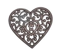 Heavy Duty Cast Iron Trivet Decorative Trivet Pot Holder for Kitchen or Dining Table Heat Resistant Surface Protection- Heart