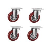 Heavy Duty Caster Wheels, 75mm M12x30mm Silent Swivel Caster with Flat Mount Plate for Furniture Stroller Trolley, Loding up to 90KG No Floor Marks (4PCS)