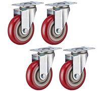 Heavy Duty Caster Wheels Set of 4, 3-Inch Swivel Casters with Lockable Brake, Ideal for Furniture & Workbench, and Smooth Rolling, Perfect for Home and Industrial Use
