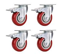 Heavy Duty Caster Wheels Set of 4 4Inch Top Plate Casters with Brake Quiet No Noise Wheels Ideal for All Floors Including Hardwood 2.5in/3in/4in/5in Options