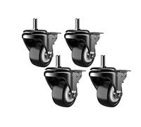Heavy Duty Caster Wheels Set of 4 50mm Swivel Stem Castors with Threaded Sockets Ideal for Trolleys Furniture & Equipment Includes Brake for Easy Mobility & Support