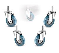 Heavy Duty Caster Wheels Set of 4 65mm/75mm Furniture Casters with Safety Brake No Floor Marks Threaded Stem M10/M12 Durable and Smooth Rolling Perfect for Home and Office