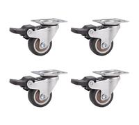 Heavy Duty Caster Wheels Set of 4 Industrial Swivel Casters with Brake for Fur Legs Easy to Move & Transport Top Plate Design 64in Capacity