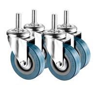 Heavy-Duty Caster Wheels with Brake - 4pcs, 65/75mm Swivel Casters, M10/M12, Silent Rolling, No Marks, 80kg Load Capacity, Indoor & Outdoor Furniture Wheels