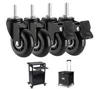 Heavy Duty Caster Wheels with Brakes Replacement Furniture Casters M8 & M10 Screws Included Size: M8 * 25mm 2 Locking + 2 Non Locking & Smooth Rolling.