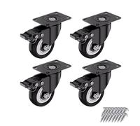Heavy-Duty Casters with Brake 4-Pack Silent Locking Wheels for Furniture & Workbenches 4cm/1.5in - Smooth-Gliding Easy-Move Rollers