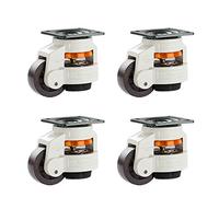 Heavy Duty Casters with Horizontal Adjustment - 60F80F Stable, Wear-Resistant Nylon Wheels, Strong Mute Bearings, Ideal for Industrial Use (4 Pack)