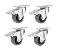 Heavy Duty Castor Caster Wheels Set of 4 with Locking Brakes Effortlessly Move Heavy Objects with Durable Reliable Casters for Easy Transportation
