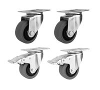 Heavy Duty Castor Caster Wheels Set of 4 with Locking BrakesPerfect for Easy Mobility and Transporting Heavy Objects Safely and Effortlessly