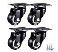 Heavy Duty Castor Wheels 4 PcsPolyurethane Moving Caster Wheels with Double Bearings & Screws for Furniture Trolleys and Equipment40mm/1.6" Size