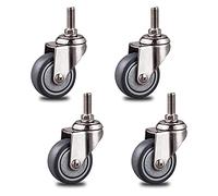Heavy Duty Castor Wheels 4PackStainless Steel Swivel Casters for Furniture & Trolleys Universal M10x25mm Threaded Stem Gray 40mm/1.6in Replacement Casters