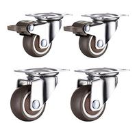 Heavy Duty Castor Wheels 4Pcs - Swivel Plate Caster Wheels for Furniture, Trolleys & Baby Beds - Durable Rubber Castors for Workbench, Maximum Load Capacity