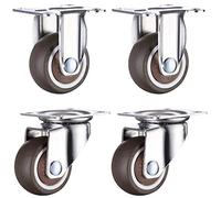 Heavy Duty Castor Wheels 4Pcs, Swivel Plate Caster Wheels for Furniture & Trolleys, Rubber Castors for Baby Beds & Workbenches, Maximum Load Capacity