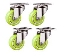 Heavy Duty Castor Wheels for Furniture - Small Swivel Plate Trolley Wheels, Durable Nylon Caster for Flower Pots & Frames, Universal Replacement Casters, Set of 4