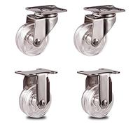 Heavy Duty Castor Wheels for Office Furniture Universal Replacement Swivel Casters with Plate Stainless Steel Trolley Wheels 40mm Standard Size Smooth Mobility