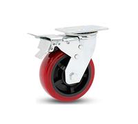 Heavy Duty Castor Wheels - Industrial Swivel Polyurethane Furniture Casters with Polyolefin Core & 6202 Bearing High Load Capacity 1pc for Large Furniture Red Color