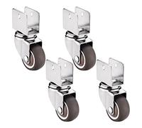 Heavy Duty Castor Wheels, TPE Rubber Swivel Casters With U-Bracket 25mm 32mm 4 Pcs For Flower Stands(4nobrakes,32mm/U18)