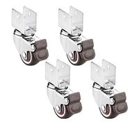 Heavy Duty Castor Wheels, TPE Rubber Swivel Casters With U-Bracket 25mm 32mm 4 Pcs For Flower Stands(4brakes,32mm/U16)