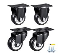 Heavy Duty Castor Wheels4 Pcs 40mm Polyurethane Caster Wheels for Furniture Trolley & Plate Casters Double Bearing with Screws Smooth Rolling & Durable
