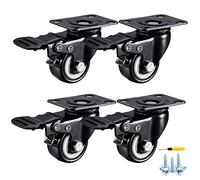 Heavy Duty Castor Wheels4 Pcs 40mm Polyurethane Caster Wheels with Double Bearings & Screws Perfect for Furniture Trolleys & Moving Applications
