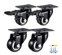 Heavy Duty Castor Wheels4 Pcs 40mm Polyurethane Moving Caster Wheels with Double Bearings and Screws for Furniture Trolleys and Plate Casters.