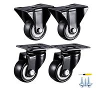Heavy Duty Castor Wheels4 Pcs 40mm Polyurethane Moving Caster Wheels with Double Bearings & Screws for Furniture Trolleys & EquipmentDurable & Smooth Rolling
