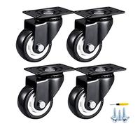 Heavy Duty Castor Wheels4 Pcs 40mm Polyurethane Moving Caster Wheels with Double Bearings & Screws for Furniture Trolleys and EquipmentDurable & Smooth Rolling