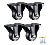 Heavy Duty Castor Wheels4 Pcs 40mm Polyurethane Moving Caster Wheels with Double Bearings & Screws for Furniture Trolleys and Heavy Equipment
