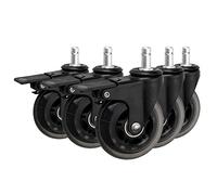 Heavy Duty Castor Wheels5pcs 75mm Swivel Caster Wheels for Office Chairs Quiet Threaded Stem M10/M12 Universal Furniture Casters with Brake