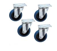 Heavy Duty Castors,Rubber Swivel Castor Wheel,Trolley Furniture Caster,Universal 360 Degree Rotating,with Brake Lock Caster Wheels,Load Capacity 400kg,4 Pcs (5 inch,Brake) (Color : Directional, Size