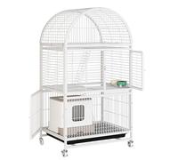 Heavy Duty Cat and Dog Cage with Double Doors, Locks, and Lockable Wheels - Large Indoor/Outdoor Crate, Three-Tier Design, 79cm x 63cm x 145cm