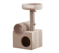 Heavy Duty Cat Tower, Kitty Entertainment Playground Furniture, Cats Activity Center with Scratching Post, Pet Furnitures Play House for Kittens(Brown)
