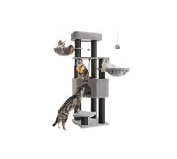 Heavy-Duty Cat Tower with 9 Scratching Posts, Dove Grey + Black