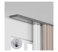 Heavy Duty Ceiling Curtain Double Track, 2-Track Curtain Rod, Silent Curtains Rails Tracks, Room Divider Slot Set With Silent Rollers, For Living Room Bathroom Bedroom(Grey,3.7m/12.1ft)