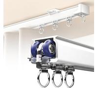 Heavy Duty Ceiling Curtain Track, 2mm Aluminum Rail with Silent Gliders, 100 kg Capacity, Wall Mounting, Suitable for Hotels, Hospitals, Garages & More
