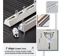 Heavy Duty Ceiling Curtain Track Adjustable Curtain Rail for Office Living Room Bedroom 1 6m Length White 3m Size (2x1.5m Panels) Easy Installation