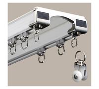 Heavy-Duty Ceiling Curtain Track Conjoined Double Rail Aluminum Curtain Rod Silence Smooth Sliding Drapery Pole for Room Divider Office Beauty Salon Yoga Studio(White,95cm/3.12ft)