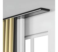 Heavy-Duty Ceiling Curtain Track Set Double Track Room Divider Adjustable 8ft (244cm) Black Ra for Living Room & Bedroom Ceiling Mount Solution