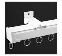 Heavy Duty Ceiling Curtain Track System Wall Mount Sliding Door Rail for Indoor Outdoor Use Thick Single Curtain Rod for Heavy Long Luxury Curtains (White 4ft)