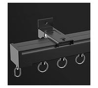 Heavy Duty Ceiling Curtain Track System Wall-Mounted Sliding Door Rail for Indoor/Outdoor Use 6ft Black Single Curtain Track for Long/Luxury Curtains