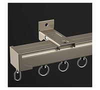 Heavy Duty Ceiling Curtain Track System Wall Mounted Sliding Door Rail for Indoor Outdoor Use Supports Long Luxury Curtains (Champagne 2.14m 7ft)