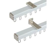 Heavy Duty Ceiling Curtain Tracks Wall Mounted Drapery Rods for Room Dividers White 100cm (3.2ft) Ideal for Curtains and Drapes Easy Installation