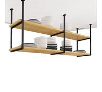 Heavy Duty Ceiling Hanging Shelf - Overhead Storage Rack for Kitchen, Pots & Pans - Space-Saving Suspended Shelving for Home, Loft, Bar - Available in 60/80/100/120/150cm (130x30x80cm)