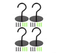 Heavy Duty Ceiling Hooks 4 Pack Stainless Steel 50lbs Indoor Outdoor | Modern round base with minimal profile includes full installation kit offers multi-surface compatibility for