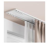 Heavy-Duty Ceiling Iron Track Set, 360cm Double Rail with Silent Gliders, Ideal for Living Room & Bedroom Room Divider, White Finish (3 x 120cm)