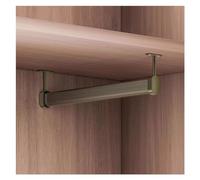 Heavy Duty Ceiling-Mount Bracket for Aluminum Closet Poles & Curtain Rods, Easy Install Clothes Hanger Bar, Durable Champagne Wardrobe Rail for Closet nization, Size L