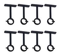 Heavy-Duty Ceiling Mount Curtain Rod Brackets Set of 8 Black Supports Single Rod Ideal for Drapes and Curtains Strong Load Capacity Easy Installation