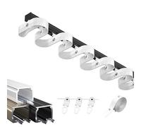 Heavy-Duty Ceiling Mount Curtain Track Set - Single S-Shape Rail for Living Room & Bedroom Versatile Wall/Ceiling Installation 240cm Black Room Divider