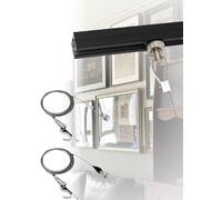 Heavy Duty Ceiling Mount Picture Rail Kit - 100cm Track for Wall Hanging Frames, Art Display, Photo Gallery - Includes 2 Cables & 2 Hooks (250cm/98.43in)